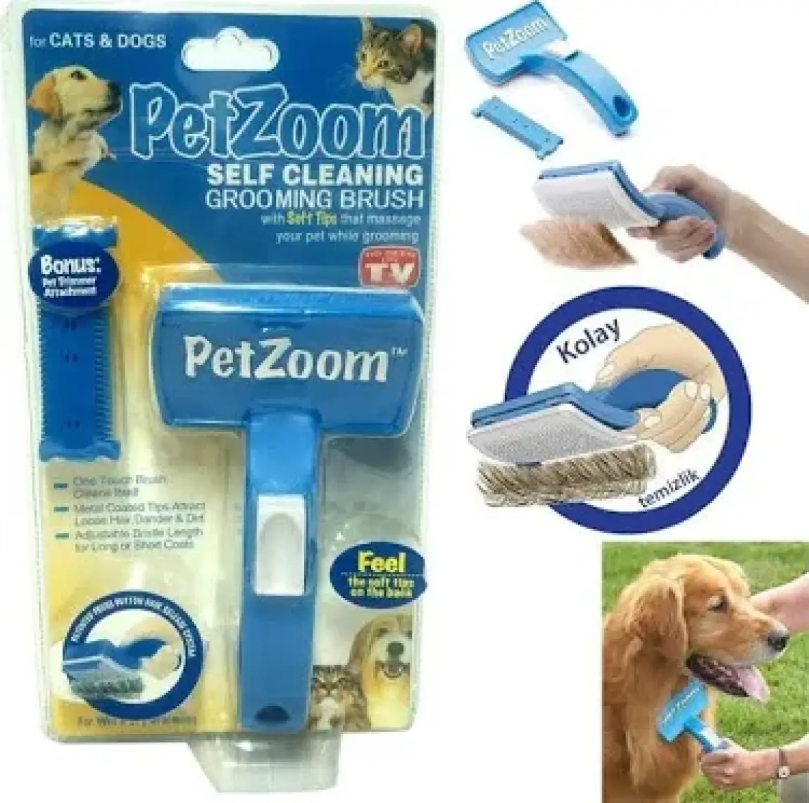 Petzoom Evcil Hayvan Kedi Köpek Tarak Tüy Kesme Aleti