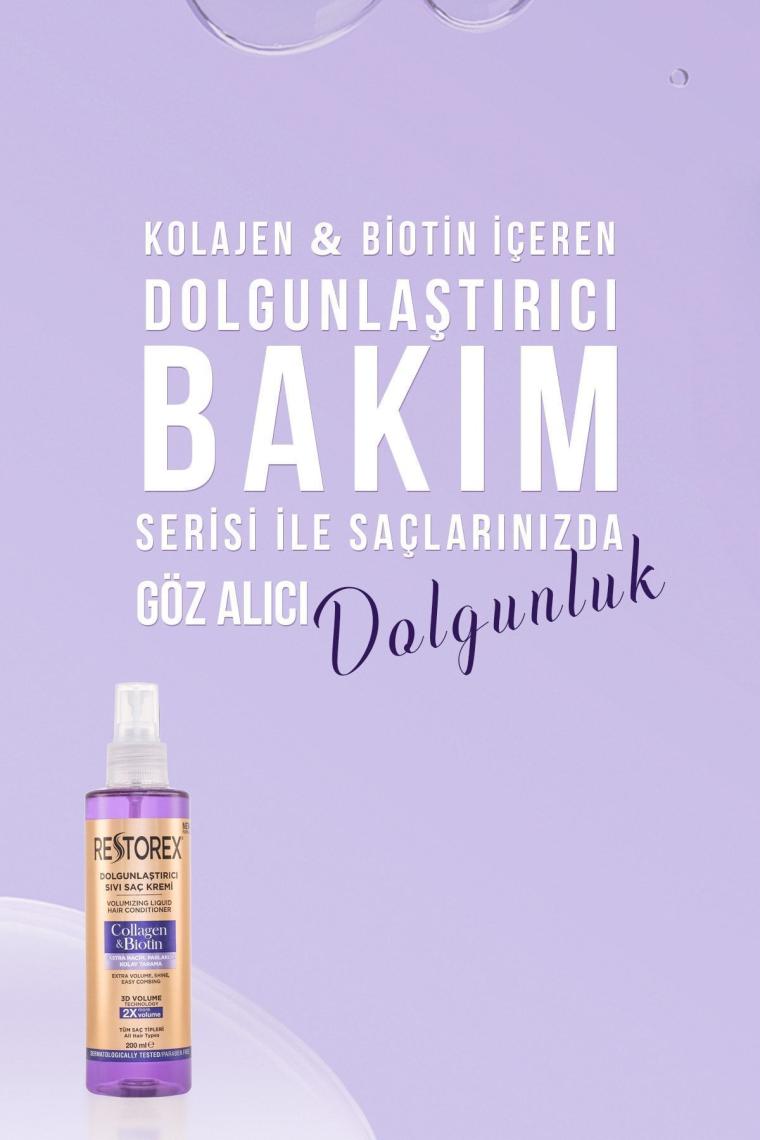Dolgunlaştırıcı Sıvı Saç Kremi Kolajen & Biotin 200 Ml