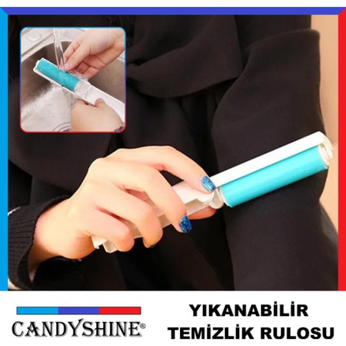 CandyShine Çanta Cep Boy Yıkanabilir Tüy Toz Kırıntı Toplayıcı Yapışkanlı Yıkanabilir Rulo