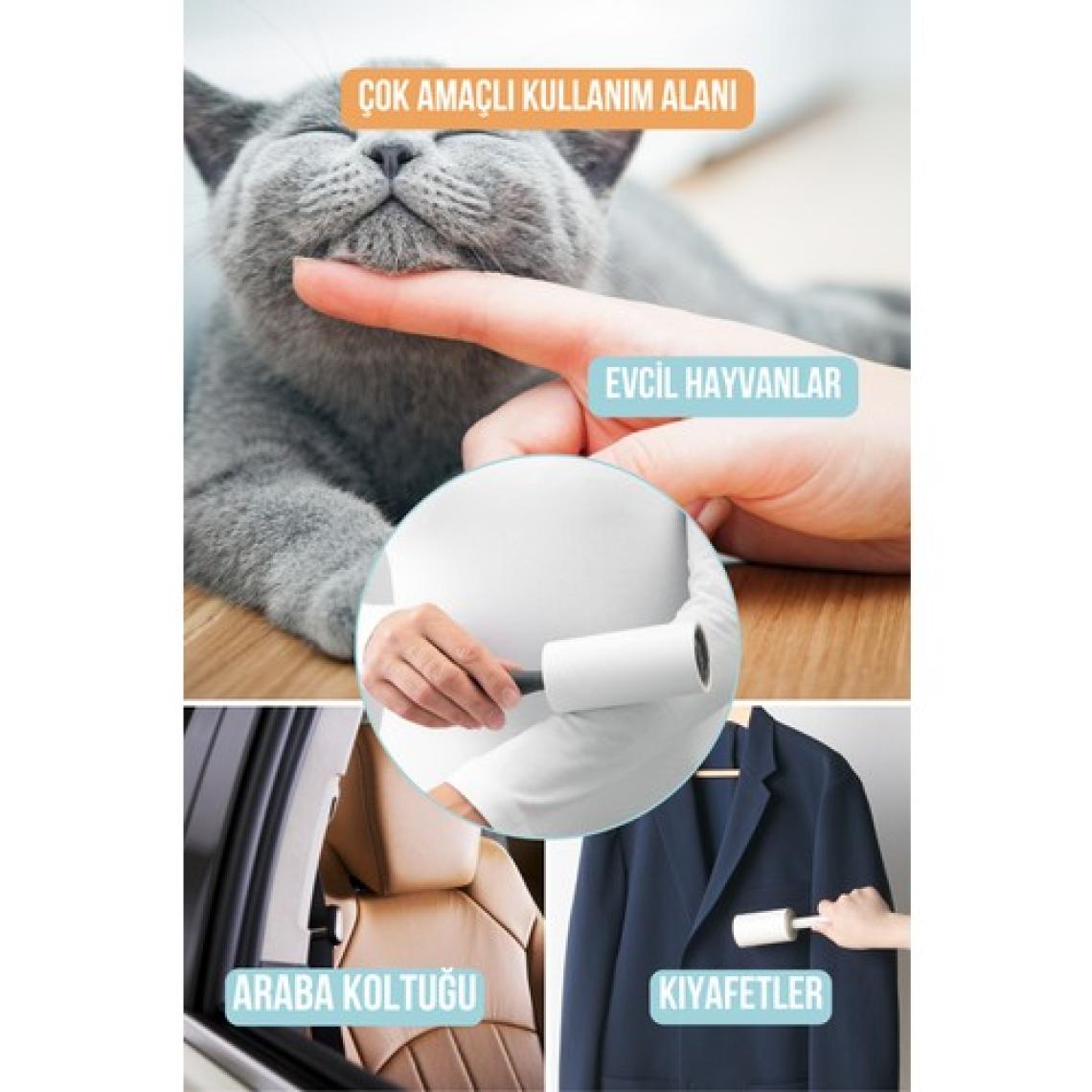 Grimor Life Tüy Toplayıcı Rulo Yapışkanlı 12 Li Yedek Rulo (Kedi - Köpek Tüy Toplayıcı)