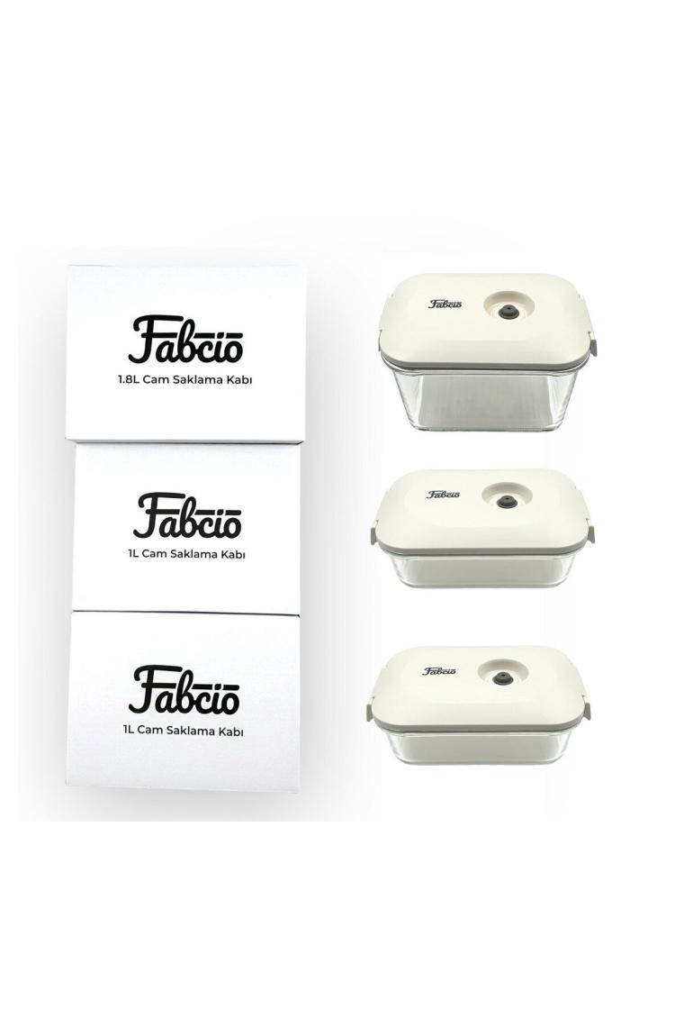 Fabcio Fresco Otomatik Vakumlu Cam Saklama Kabı Seti (Şarj Edilebilir)