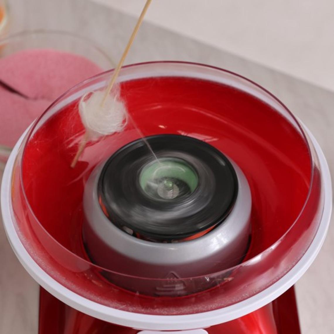 Cookplus Retro Pamuk Şeker Makinesi - Dayanıklı Plastik ve Metal Gövde, Kompakt Tasarım, 5 Parça Set, Kırmızı Renk, Ergonomik Kullanım Özelliği