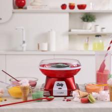 Cookplus Retro Pamuk Şeker Makinesi - Dayanıklı Plastik ve Metal Gövde, Kompakt Tasarım, 5 Parça Set, Kırmızı Renk, Ergonomik Kullanım Özelliği