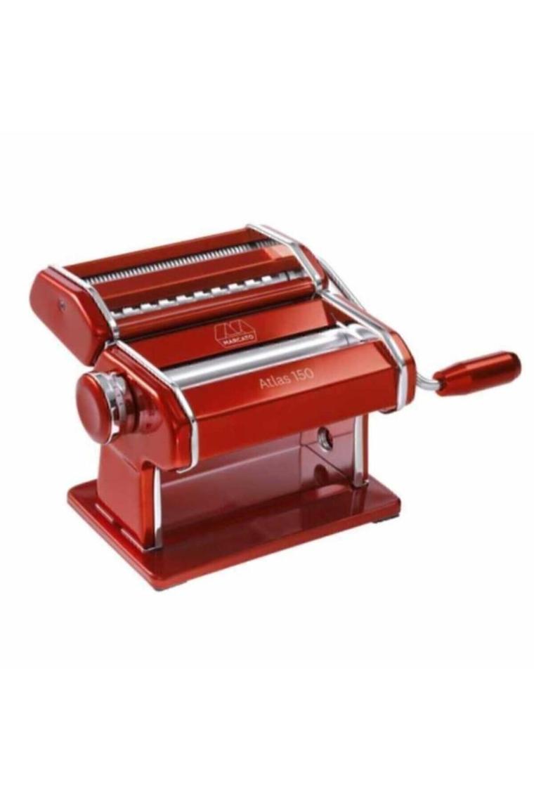 Kırmızı Italyan Atlas 150 Makarna Erişte Makinesi Amur Açma Erişte Makarna Kesme