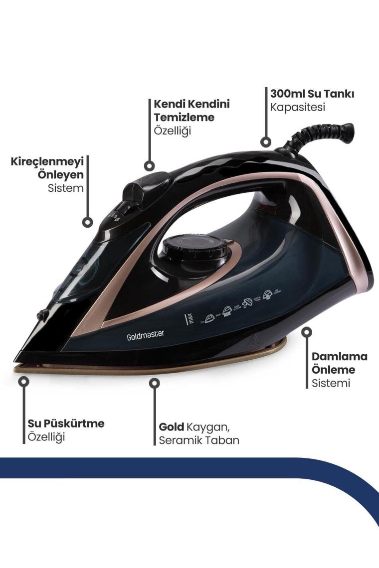 Smarty 2400 Watt Seramik Tabanlı 170 gr Etkili Şok Buharlı Ütü