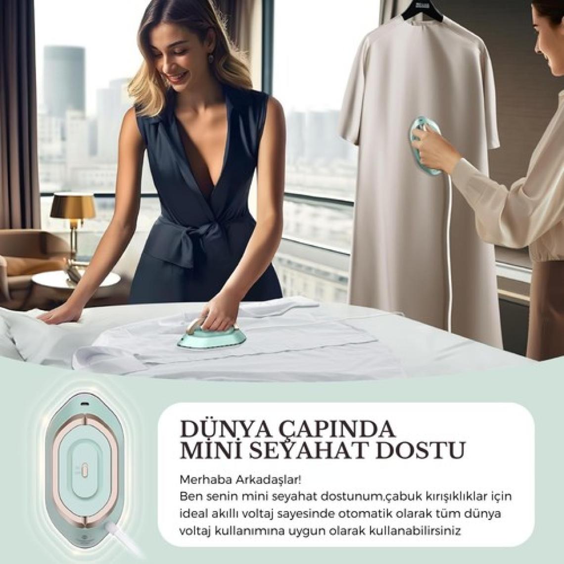 Rowenger NB301 Mini Seyahat Ütüsü Çift Voltaj Dünya Çapında Kullanıma Uygun Green