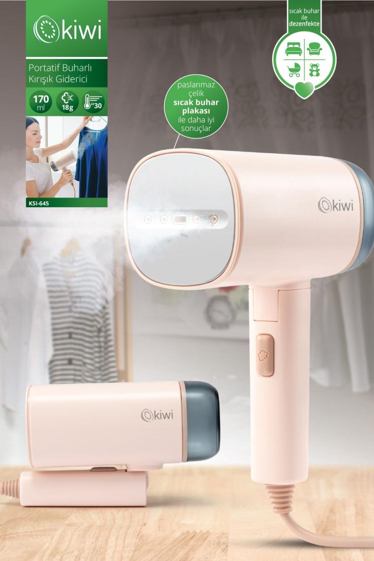 Kiwi KSI-645 Katlanabilir Portatif Kırışık Giderici Pembe