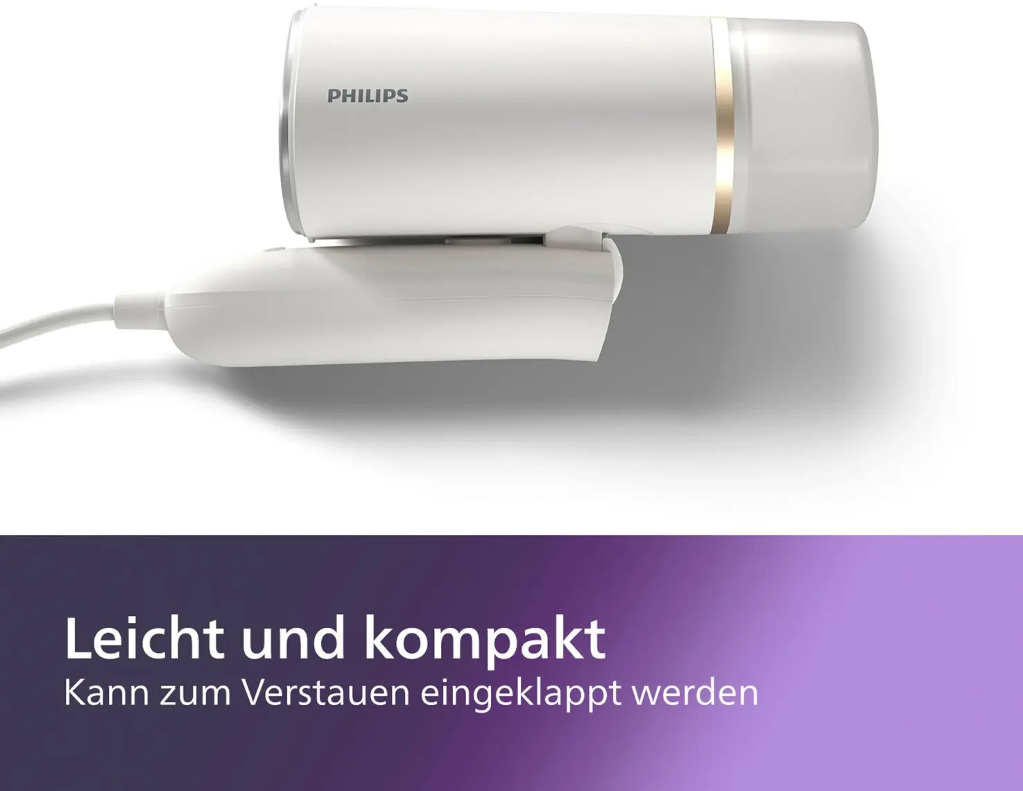 Philips 3000 Serisi El Tipi Dikey Ütü, 1000W, 30 Saniyede Hazır, Kompakt ve Katlanabilir, Yanık Riski Yok, Beyaz, STH3020/10