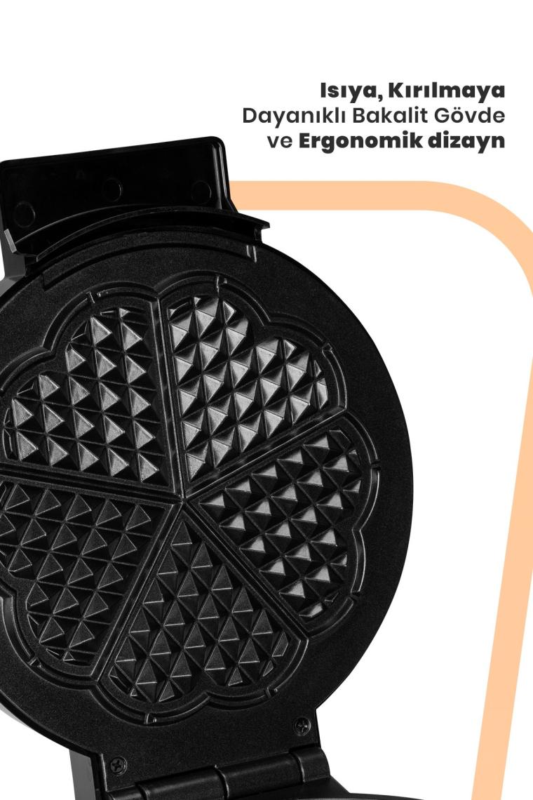 Goldy Rose Gold 1000 Watt Taşmayı Önleyen Derin Plakalı Aşırı Isınmaya Dayanıklı Waffle Makinesi