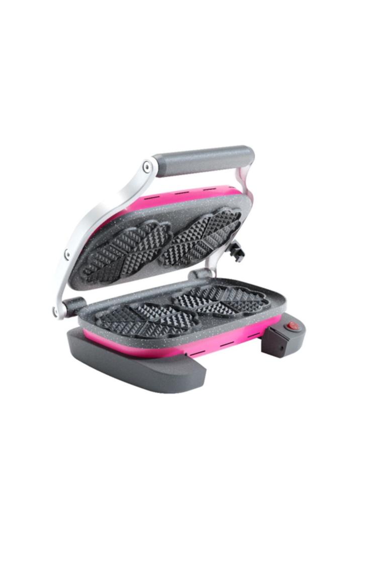 Aksu Vintage Çiftli Waffle Makinesi Pembe
