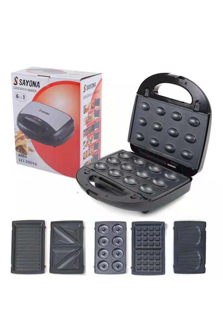 HZL 6 sı 1 arada Tost Makinası, Donut, Waffle, Ceviz Kurabiye, Sandviç Aparatlı Makina