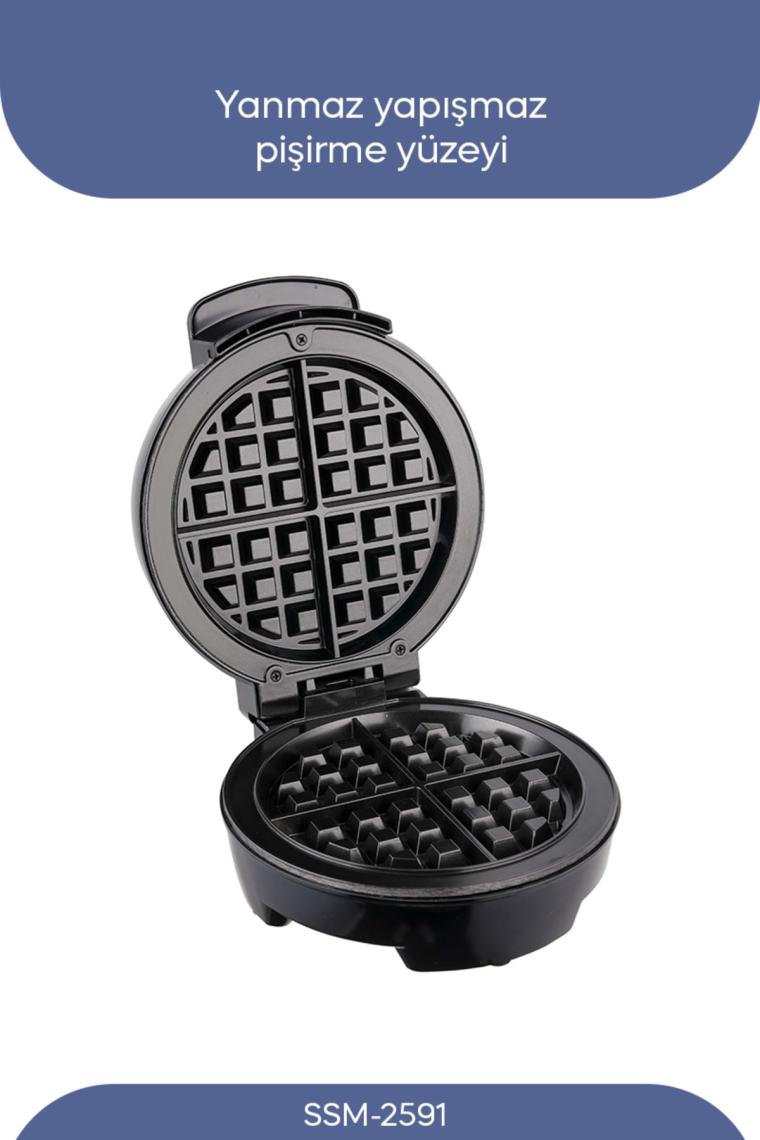 Go İthalat Robinanka Belçika Waffle Makinesi Elektrikli 4 Waffle - Yapışmaz Döküm Plaka Paslanmaz Çelik Üst Kaplama SSM-2591