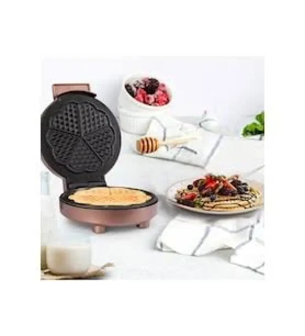Goldmaster Caramel 1000W Taşmayı Önleyen Derin Plakalı Aşırı Isınmaya Dayanıklı Waffle Makinesi In 6418