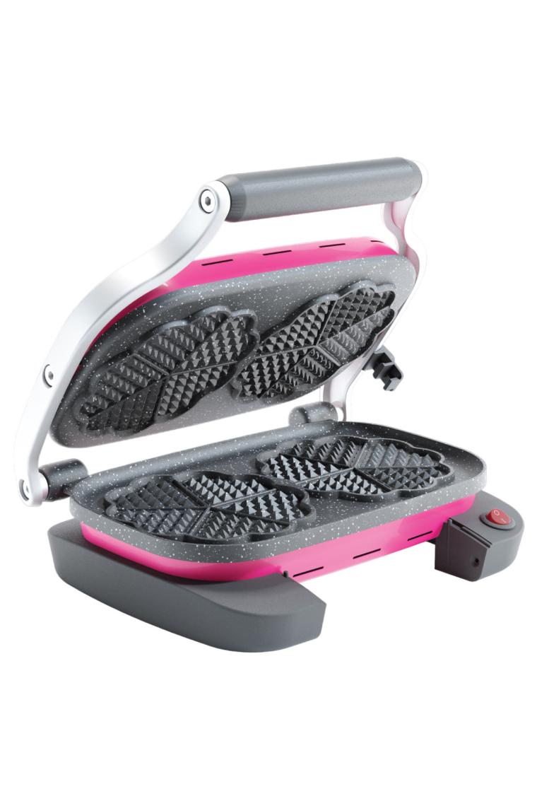 Aksu Vintage Çiftli Waffle Makinesi Pembe