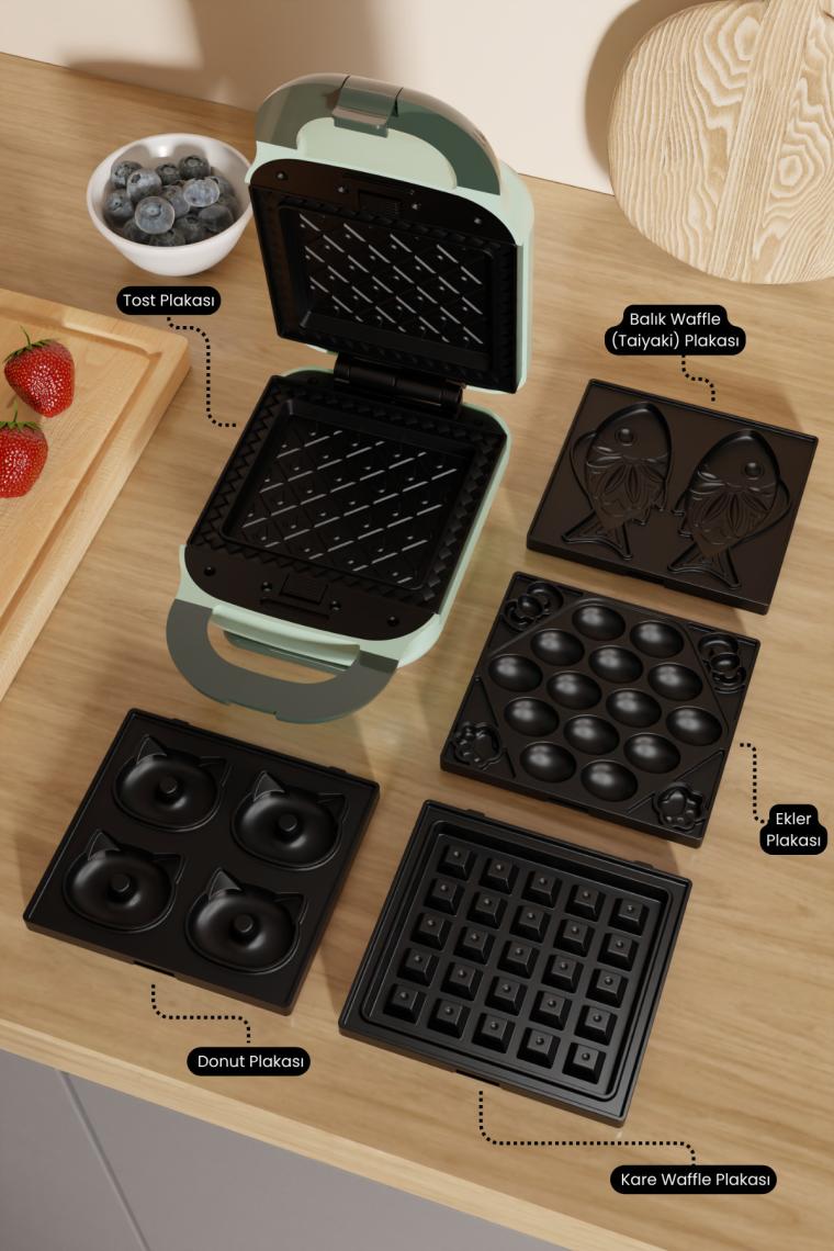 Çıkarılabilir Plakalı Tost ve Waffle Makinesi FR-TM33 Panfun