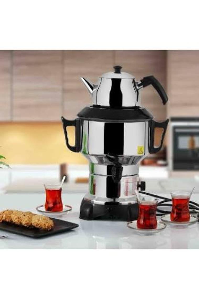 Lines Aldente Klasik Elektrikli Semaver 4.5 Litre Paslanmaz Çelik Çaycı