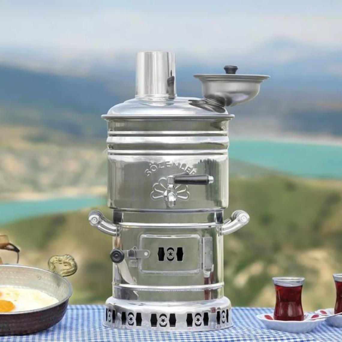 Sözenler KS13 (4 Lt) Krom Ayrılabilir Odunlu Semaver