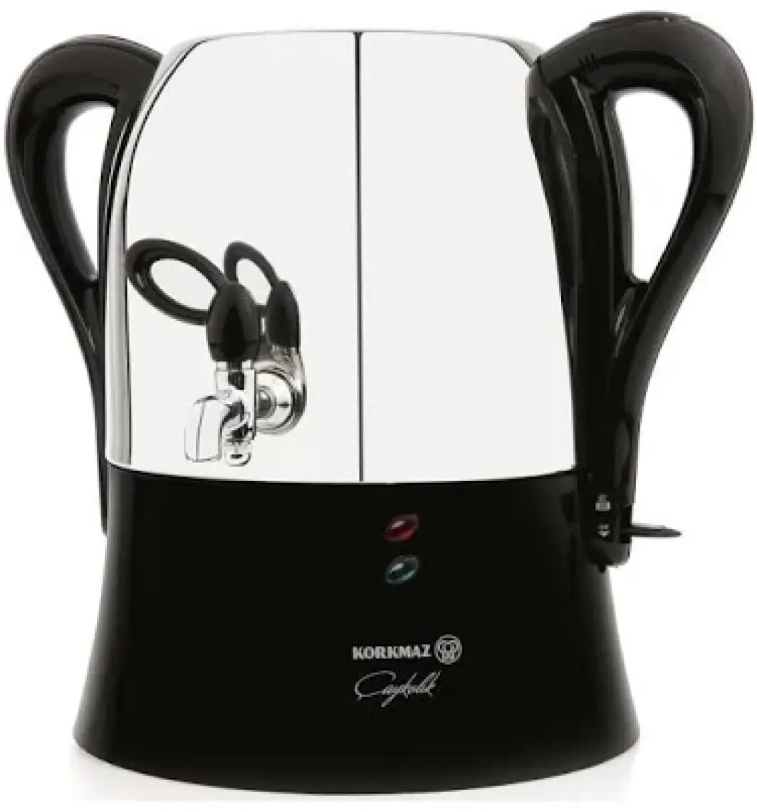 Korkmaz A341-04 Çaykolik Siyah 2000 W Çelik Semaver / Siyah