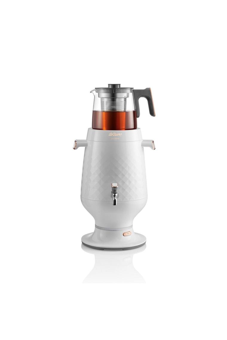 Arzum AR3083 Ehlikeyf Beyaz 2200 W Cam Demlikli Semaver