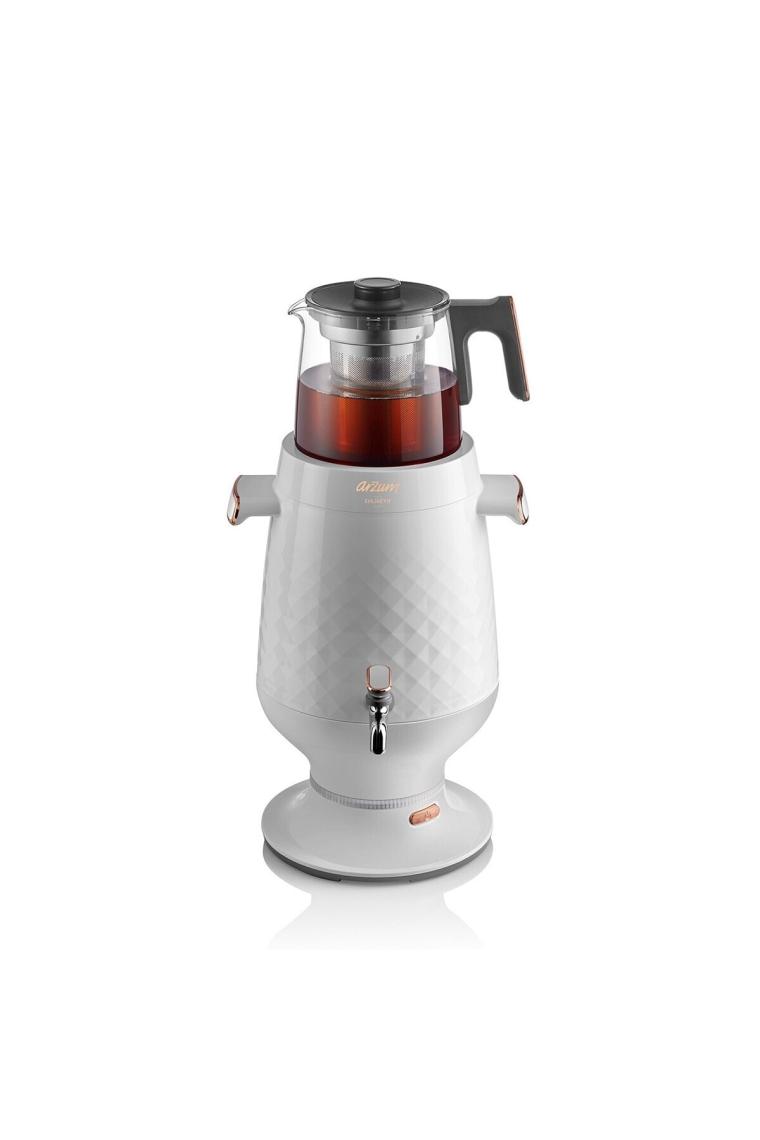 Arzum AR3083 Ehlikeyf Beyaz 2200 W Cam Demlikli Semaver