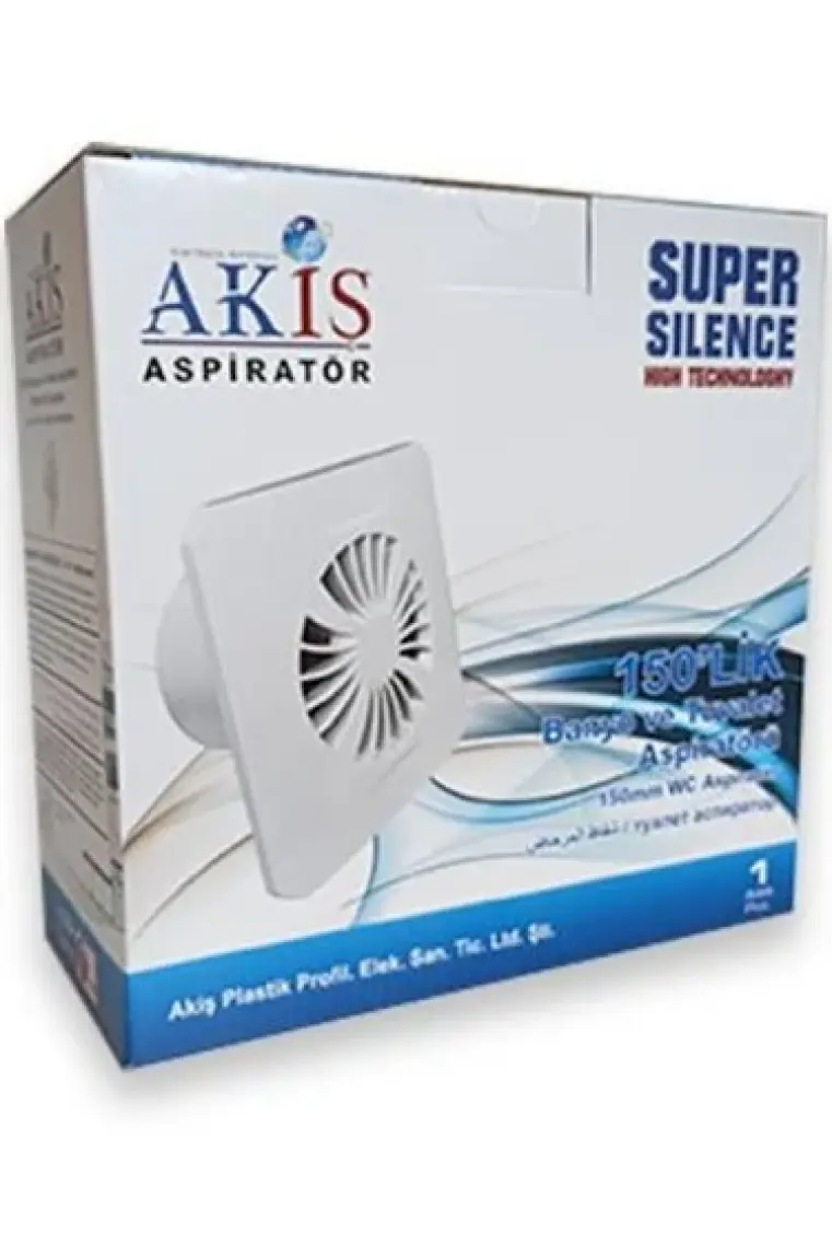 AKİŞ Ak-C150 150'Lik Banyo Ve Tuvalet Aspiratör Havalandırma Fanı (21,5 Cm)