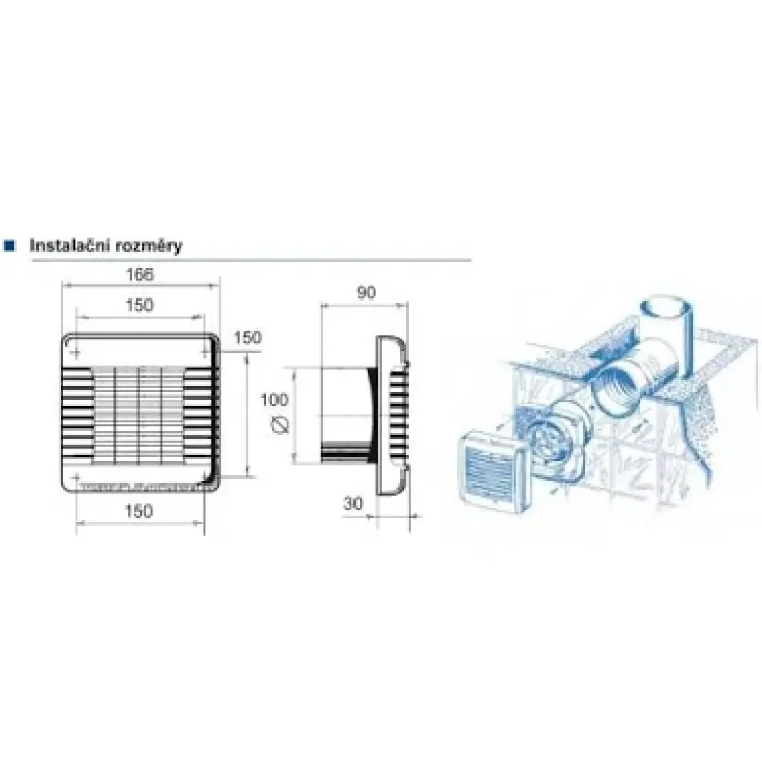 Blauberg Auto 100 Otomatik Panjurlu Plastik Banyo Fanı 98 m3h