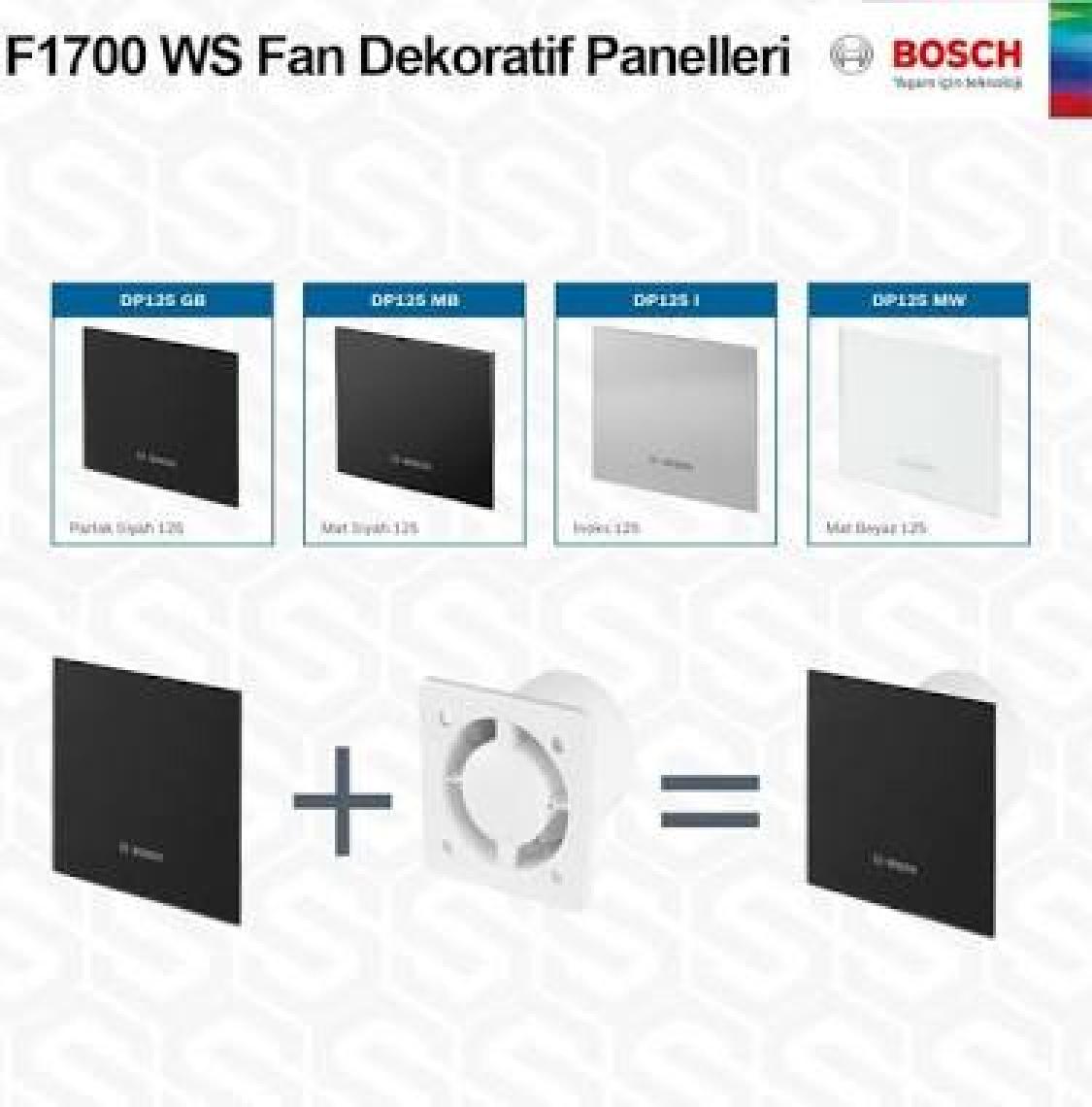 Bosch Banyo Aspiratörü / Fanı 1700 Serisi Parlak Siyah 100 mm çap