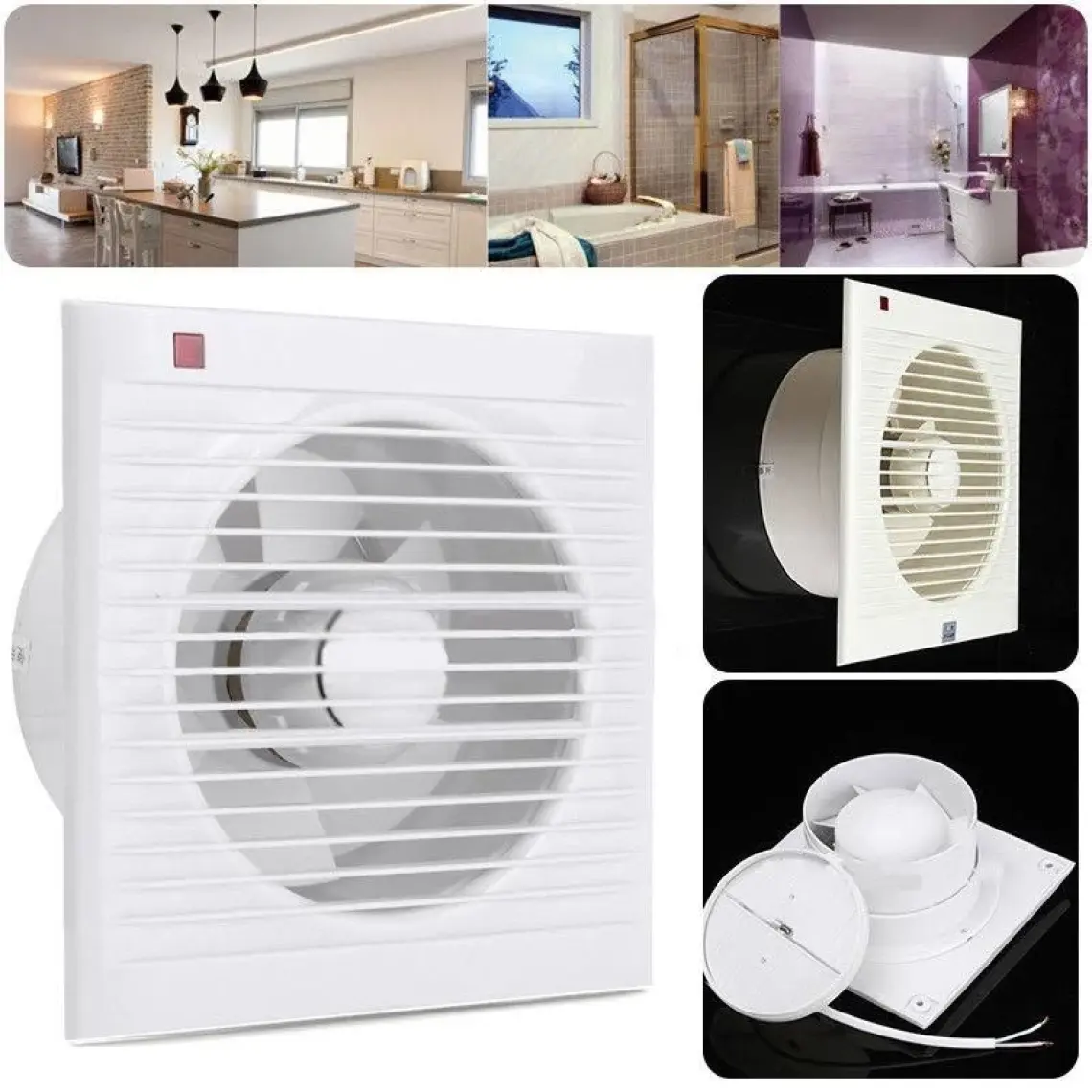 Aircol 100 Lük Otomatik Panjurlu Fan Dekoratif Plastik Banyo, Tuvalet Ve Baca Aspiratörü
