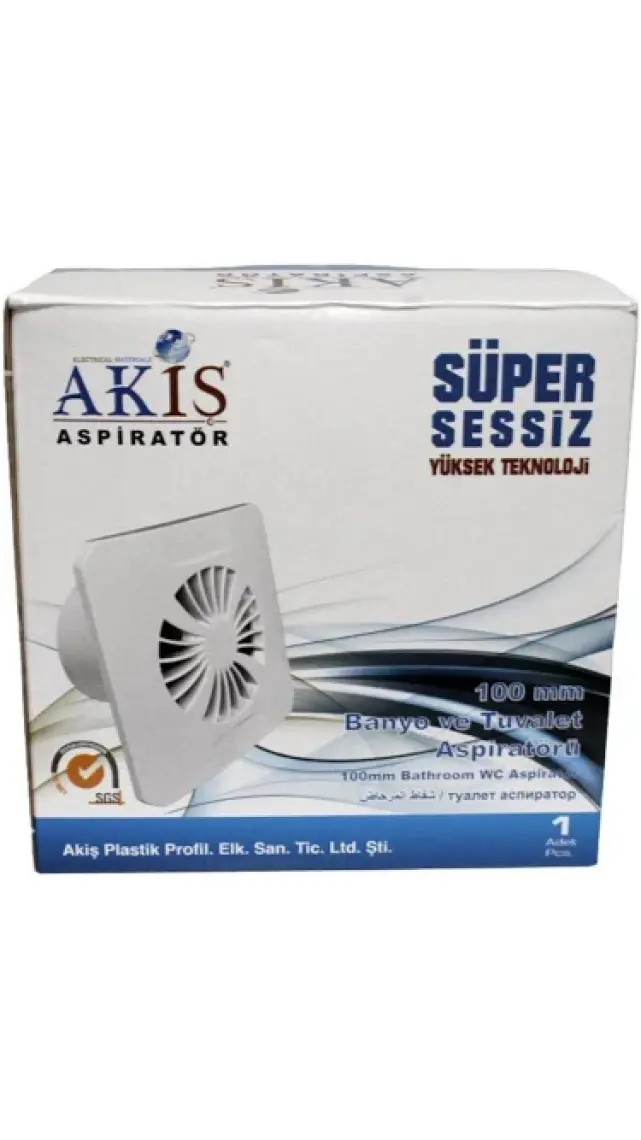 Akiş Ak-C100 100’Lük Banyo Ve Tuvalet Aspiratör Havalandırma Fanı (16 Cm)