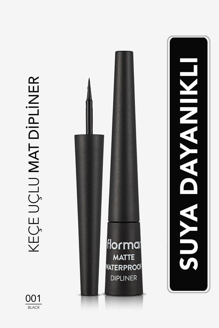 Suya Dayanıklı Mat Dipliner (SİYAH) - Waterproof Dipliner - 001 Black - 8690604536481