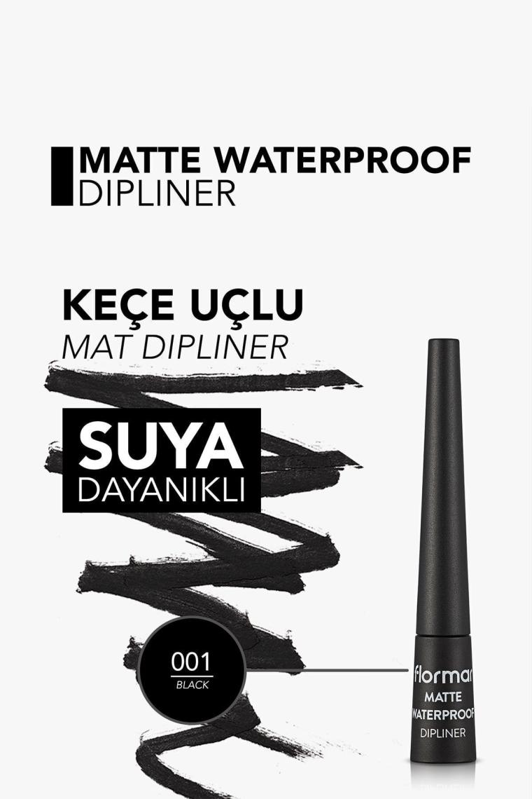 Suya Dayanıklı Mat Dipliner (SİYAH) - Waterproof Dipliner - 001 Black - 8690604536481
