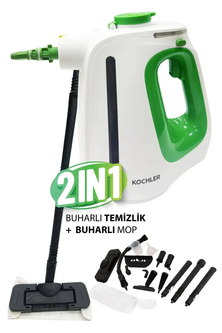 WHL-622B 2-In-1 Buharlı Temizlik Makinesi – El Tipi ve Mop Başlıklı, Yüksek Güçlü, Çok Amaçlı ve Kompakt Tasarım