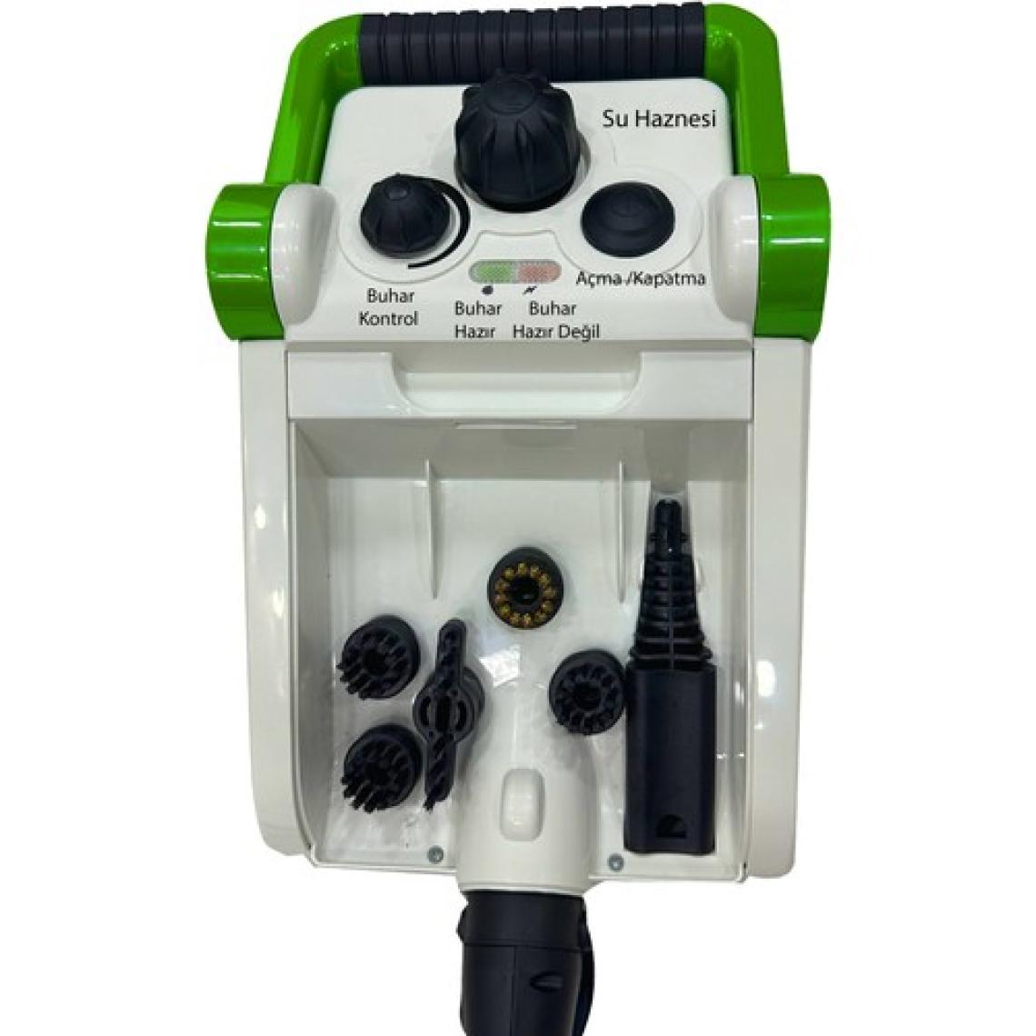 Buharlı Temizlik Makinesi 1400W | Koltuk, Cam, Fayans Temizleyici -1.5 L Tank, 3,5 Bar, 13 Başlık