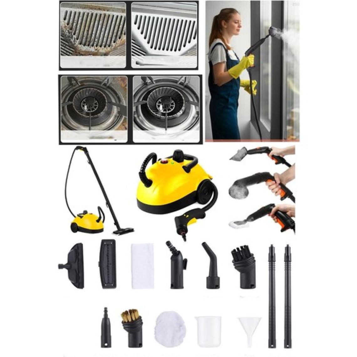 Deko Turkey Derinlemesine Çok Amaçlı Buharlı Temizlik Makinası Cam Parke Mutfak Temizleme Nozüllü 2500W 13 Parça