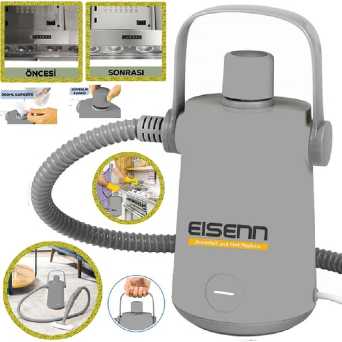 Eisenn Alman Grey Series 1000 W Profesyonel Buharlı Temizleyici Buharlı Temizlik Makinesi 3 Bar