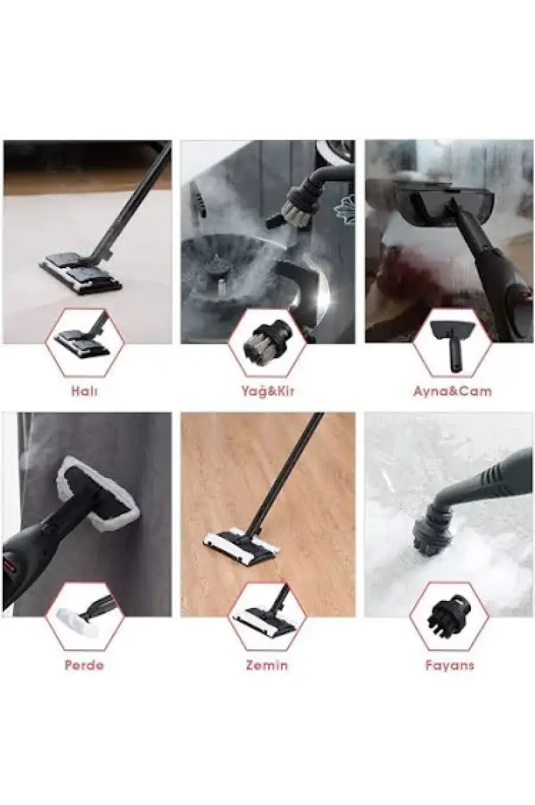 Pirantech  CB-107C Çok Fonksiyonlu Buharlı Temizlik Makinası - Buharlı Temizleyici