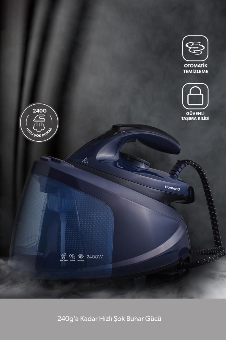 Homend Steamwork Buhar Kazanlı Ütü Lacivert 2400 W