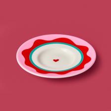 Evidea Kitchen Granny Çay Tabağı - Pembe / Kırmızı - 13 cm