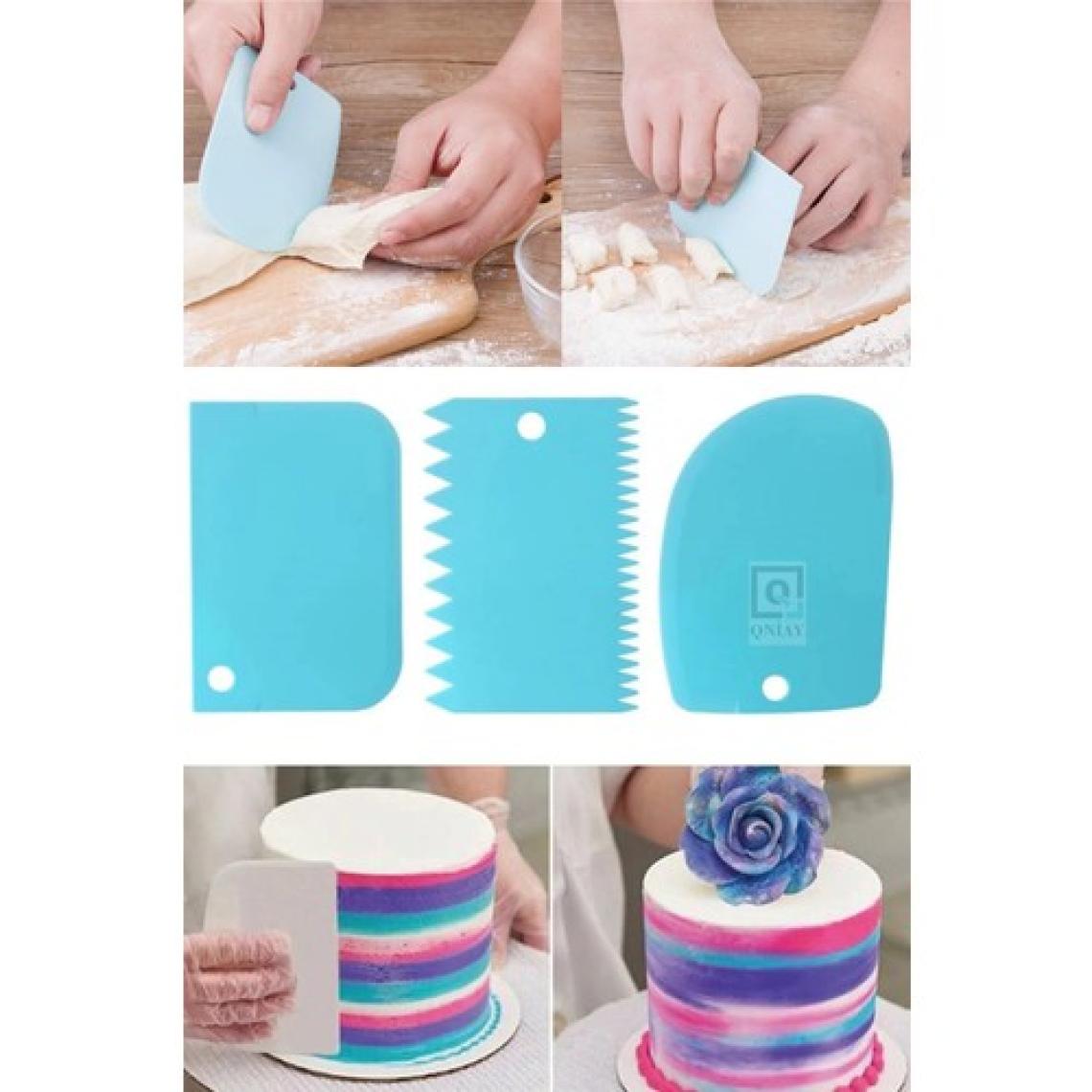 Qniay 3lü Set  Hamur Kesme ve Kazıma Aparatı Pasta Börek Kek Çörek Şekillendirici Kesici Kazıyıcı