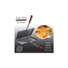 Iç Dış Granit Döküm El Tost Makinası, Granit Ultra Lüks Ocak Üstü Tost Grill