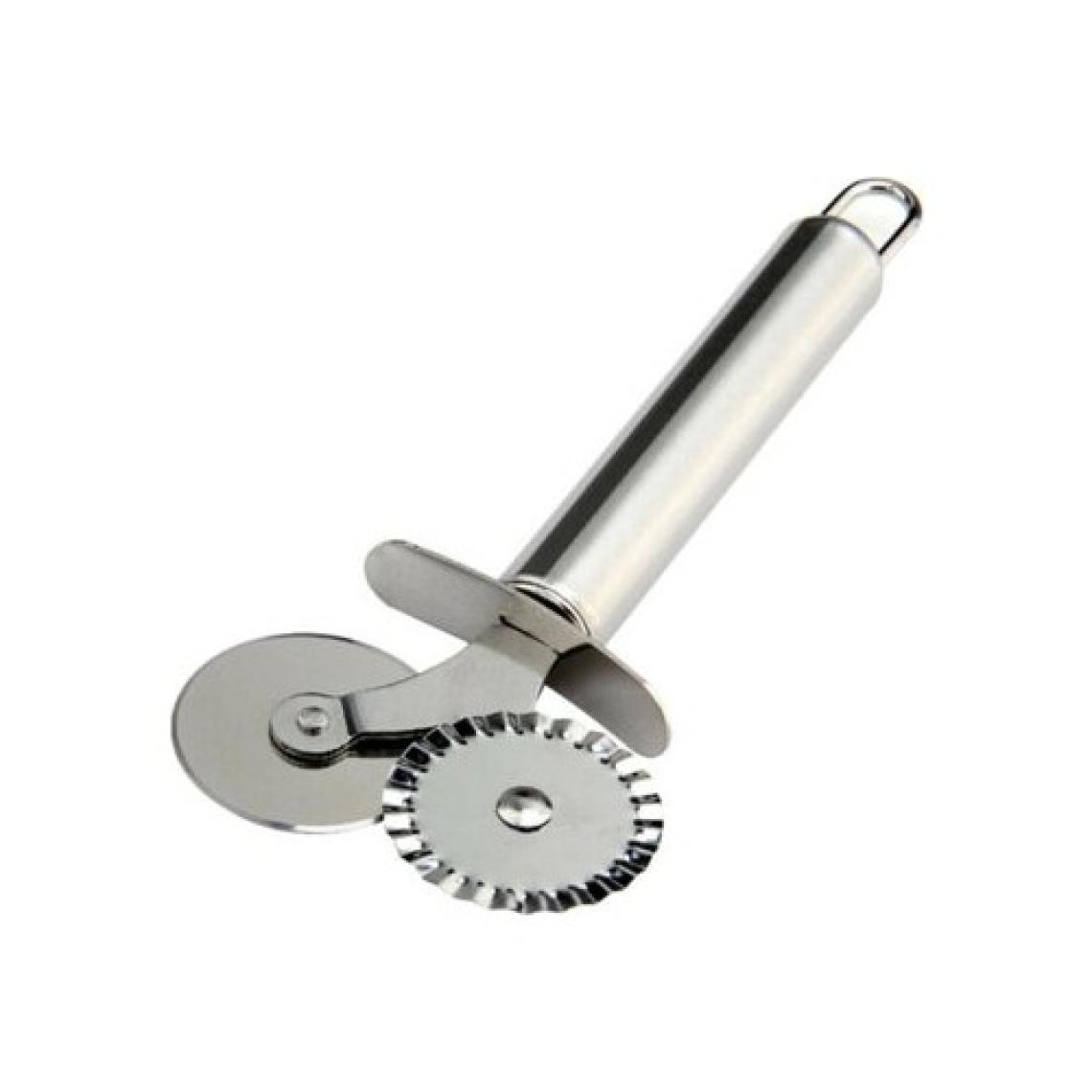 Pi İthalat Çift Başlı Metal Pizza Kesici ve Hamur Ruleti