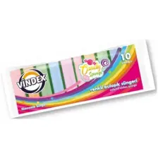 Vindex 10'lu Renkli Bulaşık Süngeri