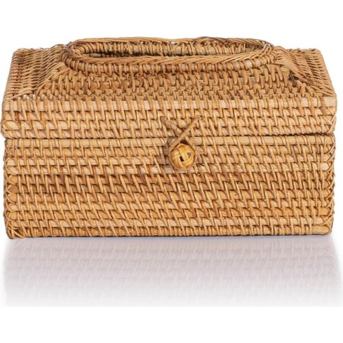 Meander Rattan El Yapımı Dikdörtgen Büyük Boy Peçetelik 23x12x11cm 8922