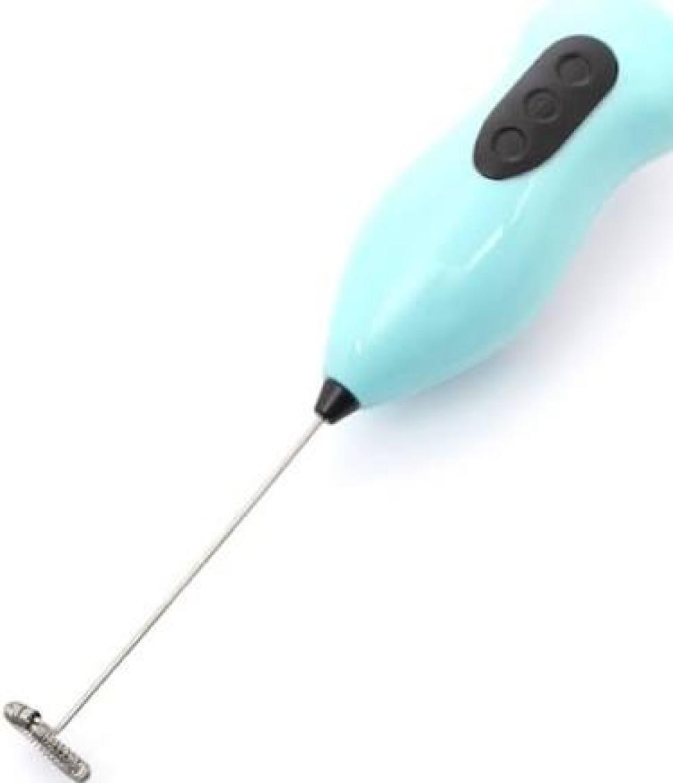 CandyShine Pilli Mini Mixer Kahve Süt Köpürtücü Karıştırıcı Cappuccino Mixer Mavi
