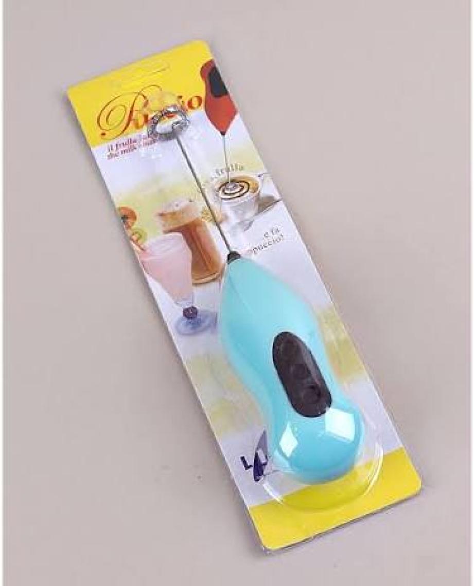 CandyShine Pilli Mini Mixer Kahve Süt Köpürtücü Karıştırıcı Cappuccino Mixer Mavi