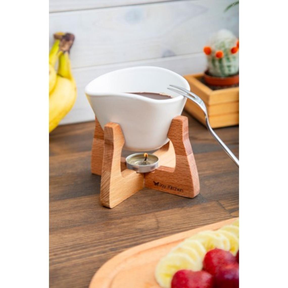 Joy Kitchen Ahşap Standlı Fondü Seti Beyaz Renk