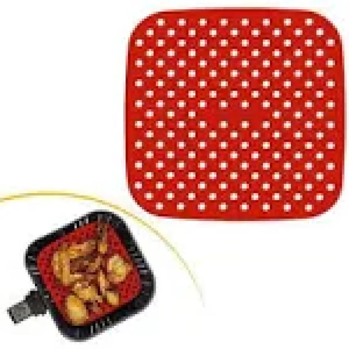 5DM Renkli Isıya Dayanıklı Yıkanılabilir Silikon Fırın ve Airfryer Kare Pişirme Matı 21,5 cm