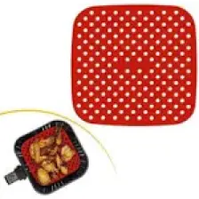 5DM Renkli Isıya Dayanıklı Yıkanılabilir Silikon Fırın ve Airfryer Kare Pişirme Matı 21,5 cm