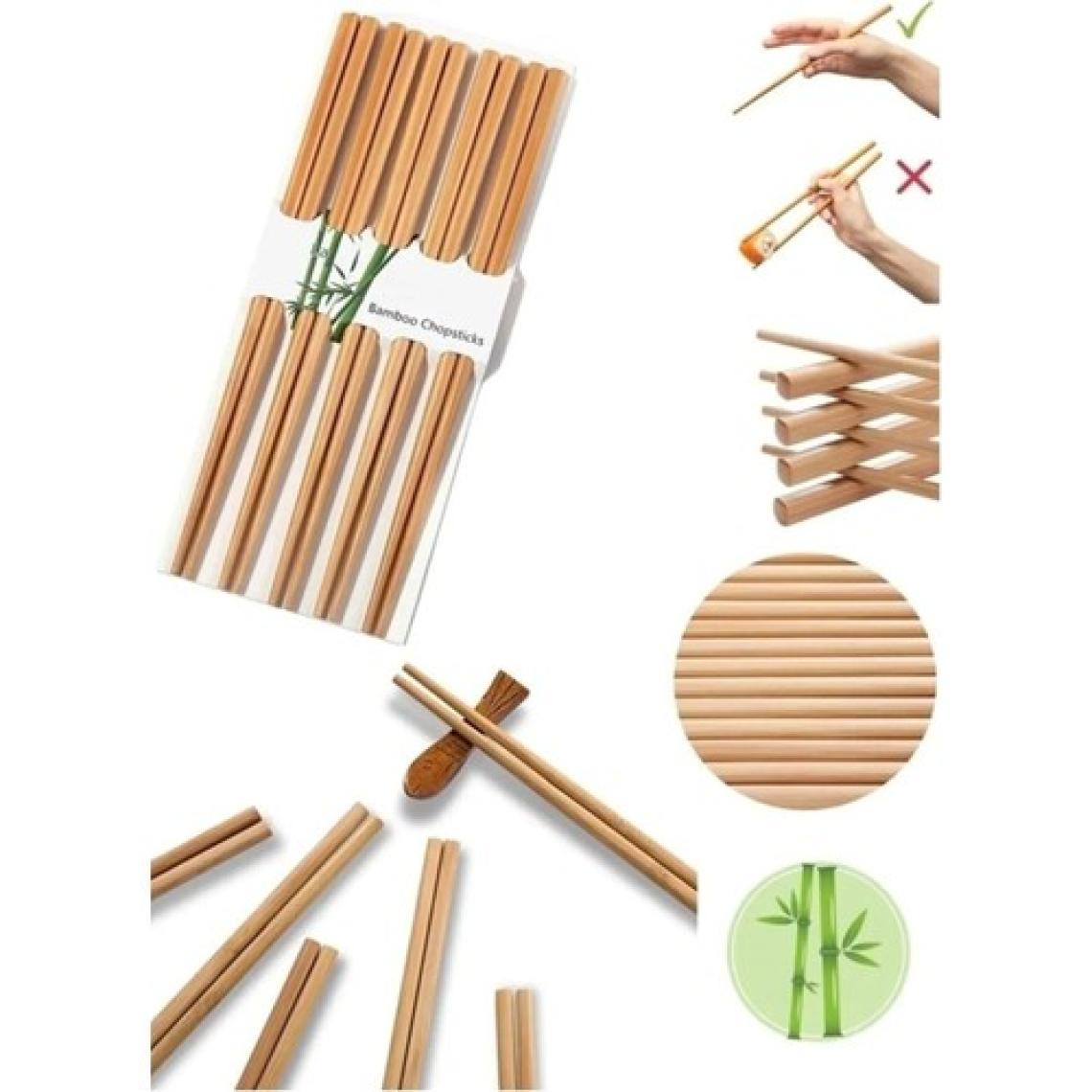 Bizimevde Yıkanabilir Organik Bambu Çin Çubuk Yemek Çubuğu Chopstick 20 Adet