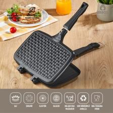 Amboss Kuvars Ocak Üstü Döküm Tost Tavası Siyah KUV-0274